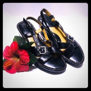 BOC Woman’s Sling Back Wedge Sandals. Size 9 Black